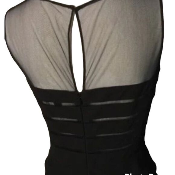 Adrianna Papell Black Lace Tiered Dress 6 - Picture 4 of 8